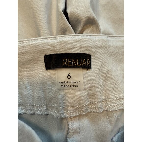 Renuar Straight Leg Stretch Ankle Pant Womens Size 6 Side Slit Faux Pockets - Picture 6 of 8